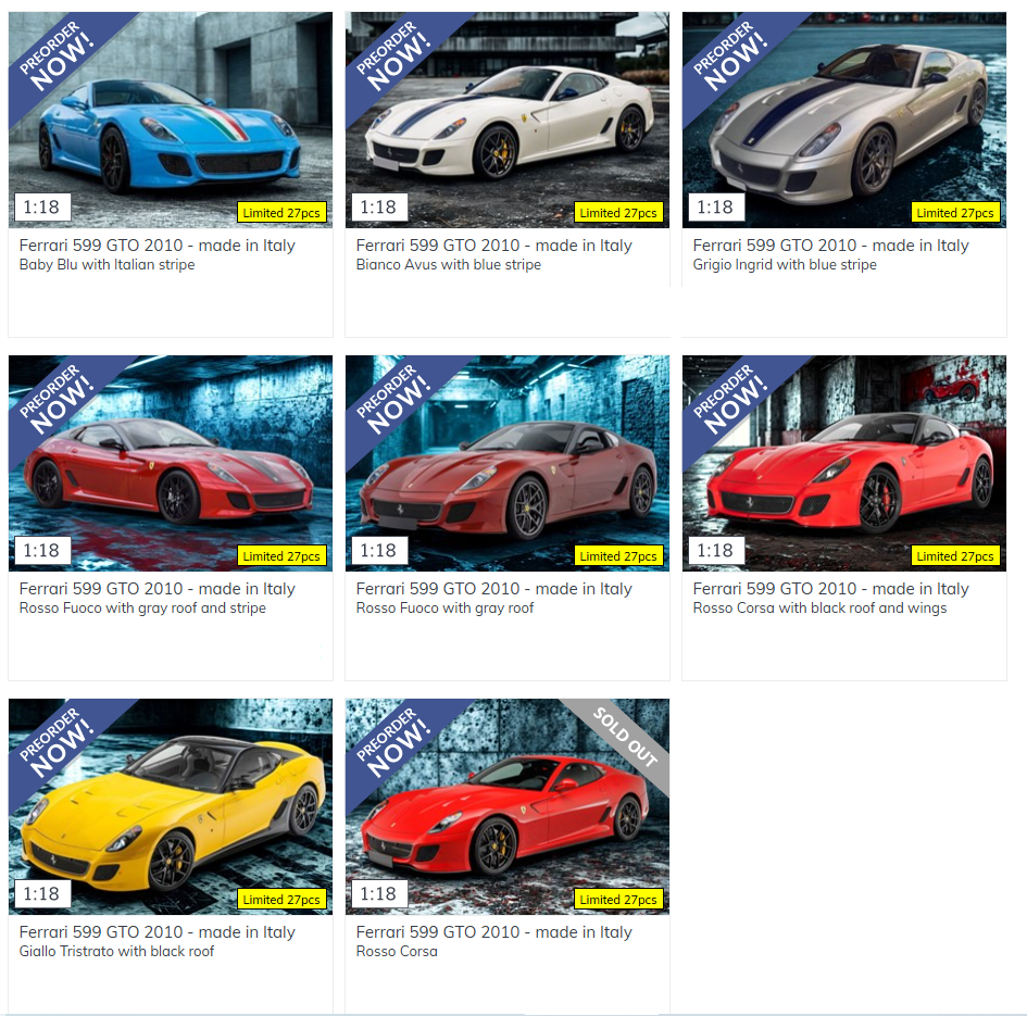 Pre-order BBR Ferrari 599 GTO - Limited Edition