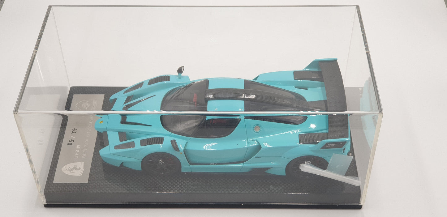 Clearance Ferrari Enzo Gemballa MIG-U1 Tiffany Blue, Carbon Base - Limited 50 pcs by Gemballa 1/18