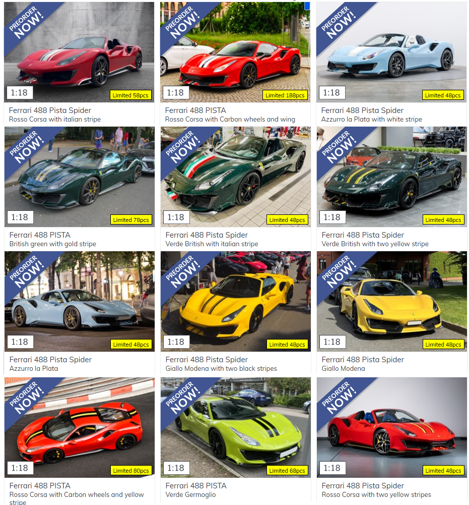 Pre-order BBR Ferrari 488 Pista Spider - Limited Edition