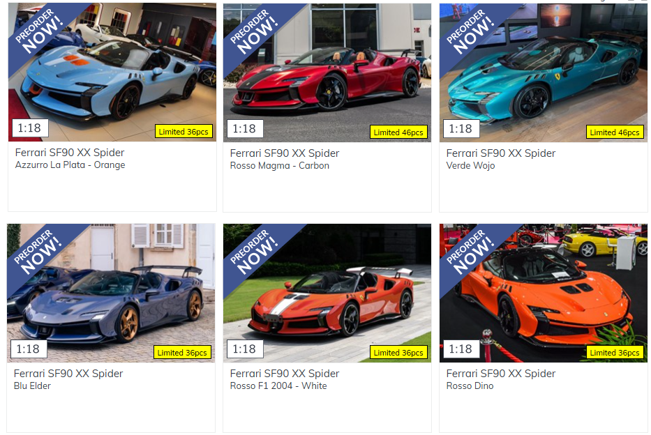 Pre-order BBR Ferrari SF90 XX Spider (Special Version) - Limited 36 pcs