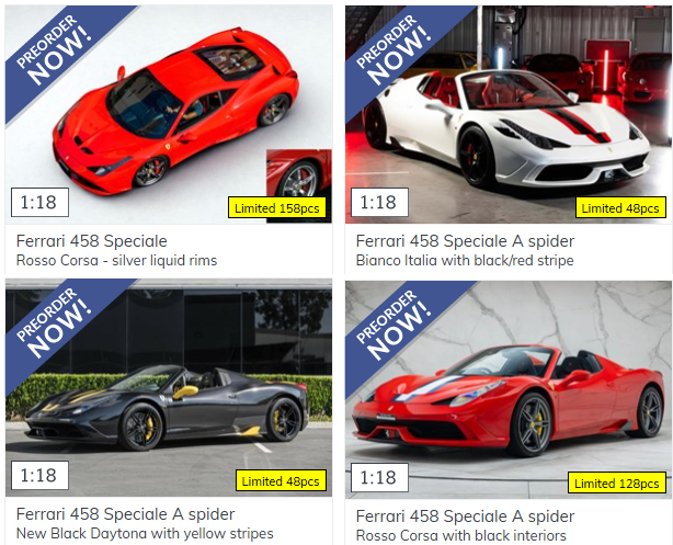 Pre-order BBR Ferrari 458 Speciale - Limited Edition