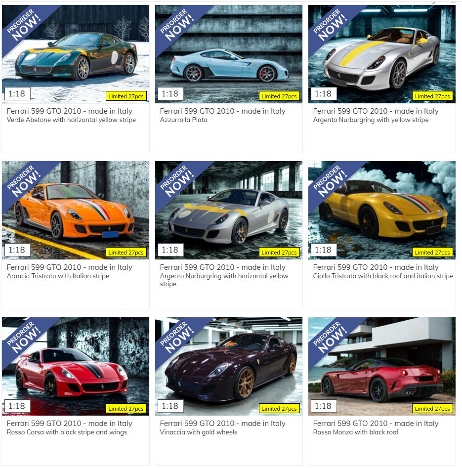 Pre-order BBR Ferrari 599 GTO - Limited Edition