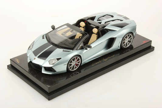 MR Lamborghini Aventador LP700-4 Roadster Light Blue Carbon Base - One Off Limited 1 pcs