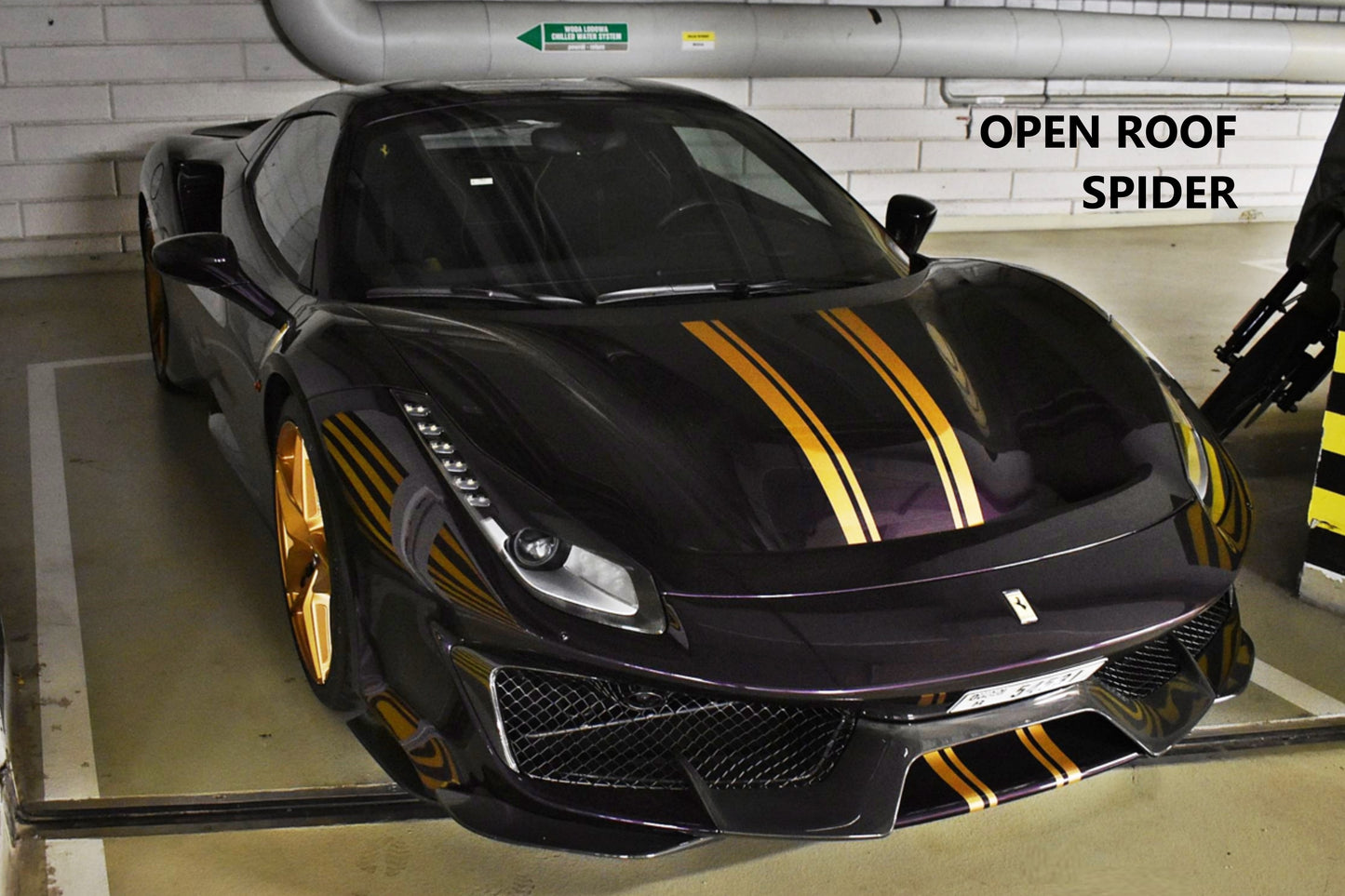 [Pre-order only] BBR Ferrari 488 Pista Spider Open Roof Viola Hong Kong / Gold (Scale 1/12)