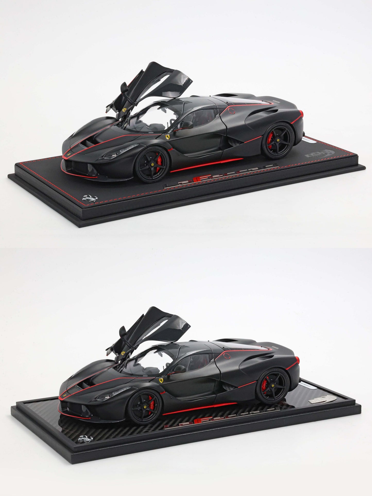 Pre-order BBR Ferrari LaFerrari Matt black with red stripes Fully Open - Limited 100 pcs