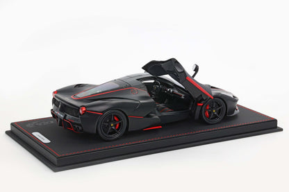 Pre-order BBR Ferrari LaFerrari Matt black with red stripes Fully Open - Limited 100 pcs