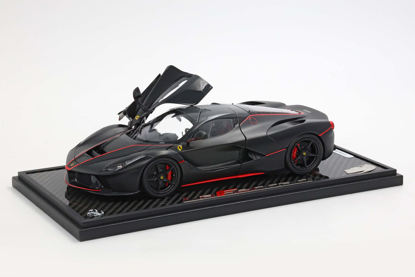 Pre-order BBR Ferrari LaFerrari Matt black with red stripes Fully Open - Limited 100 pcs