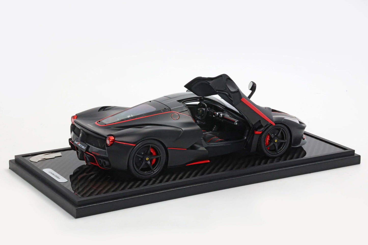 Pre-order BBR Ferrari LaFerrari Matt black with red stripes Fully Open - Limited 100 pcs