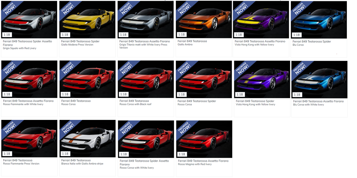 Pre-order BBR Ferrari 849 Testarossa - Limited Edition