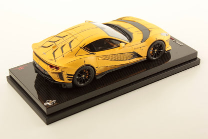 MR Ferrari 812 Competizione Matt Yellow with Sketch, Carbon Base - Limited 99 pcs