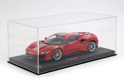 Pre-order BBR Ferrari 488 Pista Red Rosso Corsa with stripe, Fully Open - Limited Edition