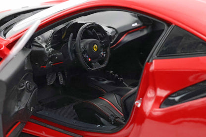 Pre-order BBR Ferrari 488 Pista Red Rosso Corsa with stripe, Fully Open - Limited Edition