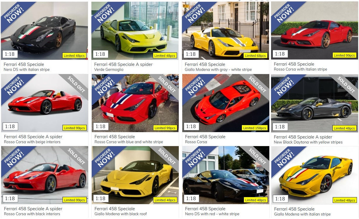 Pre-order BBR Ferrari 458 Speciale - Limited Edition