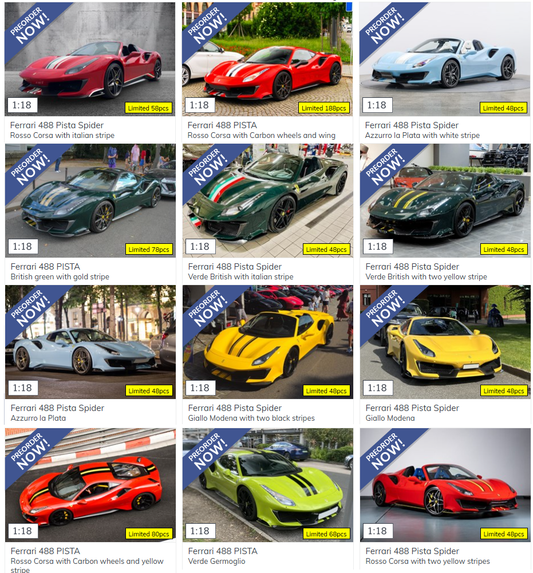 Pre-order BBR Ferrari 488 Pista Spider - Limited Edition