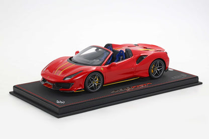 BBR Ferrari 488 Pista Spider Rosso Corsa with two yellow stripes - Limited 48 pcs, RARE