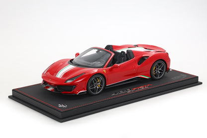 BBR Ferrari 488 Pista Spider Rosso Corsa with Italian stripe - Limited 68 pcs, RARE