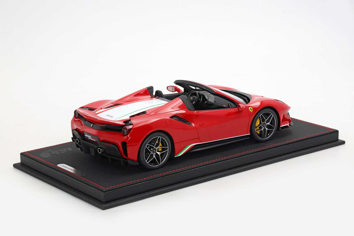 BBR Ferrari 488 Pista Spider Rosso Corsa with Italian stripe - Limited 68 pcs, RARE