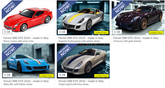 Pre-order BBR Ferrari 599 GTO - Limited Edition