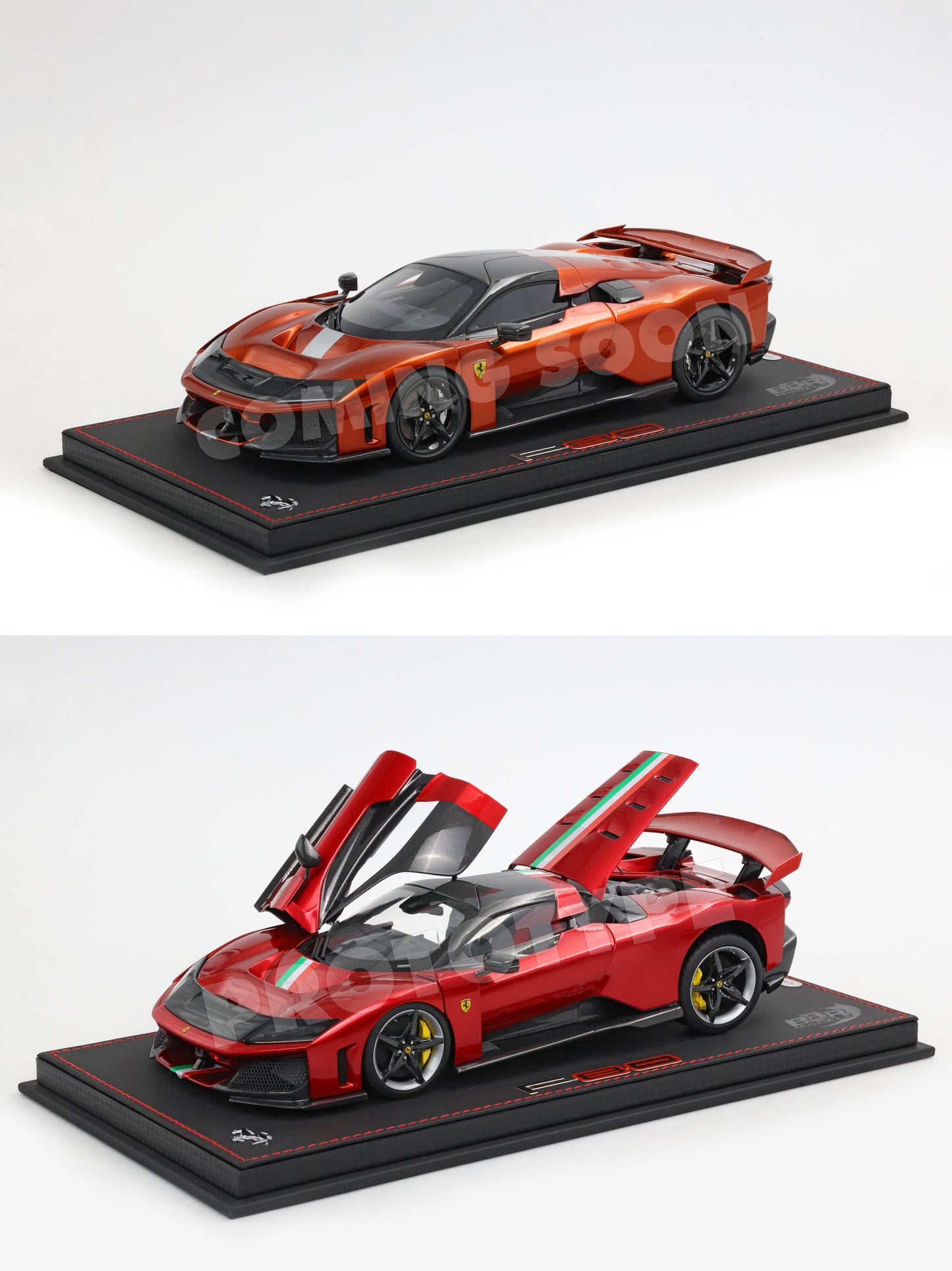 Pre-order BBR Ferrari F80 Red Rosso + Italian Stripe Fully Open Diecast - Limited Edition