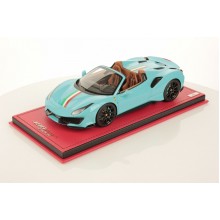 Ferrari 488 Pista Spider Baby Blue with Italian Stripe - One Off Limited 1 pcs by MR