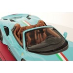 MR Ferrari 488 Pista Spider Baby Blue with Italian Stripe - One Off Limited 1 pcs