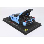 Ferrari Laferrari Baby Blue Fully Open Diecast - Limited 300 pcs with Display Case by BBR