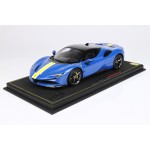 Ferrari SF90 Stradale Azzurro Dino Blue - Limited 99 pcs with Display Case by BBR